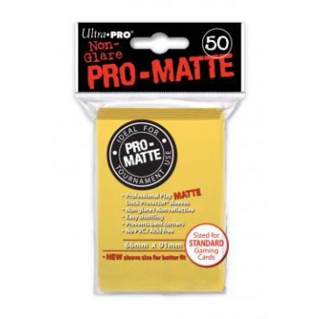 Kort tilbehør - Ultra Pro - Matte Yellow (50 stk Standard Sleeves)